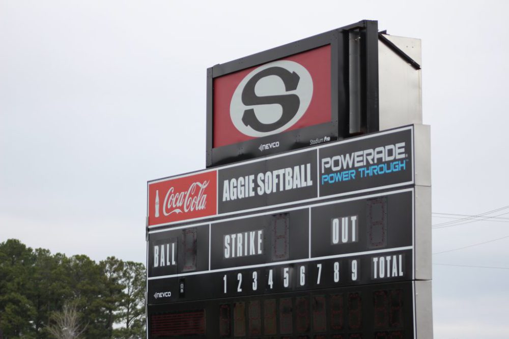 Aggie softball pitchers throw combined no-hitter against rival Wolves