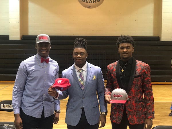 Three Lincoln Golden Bears sign to play college football